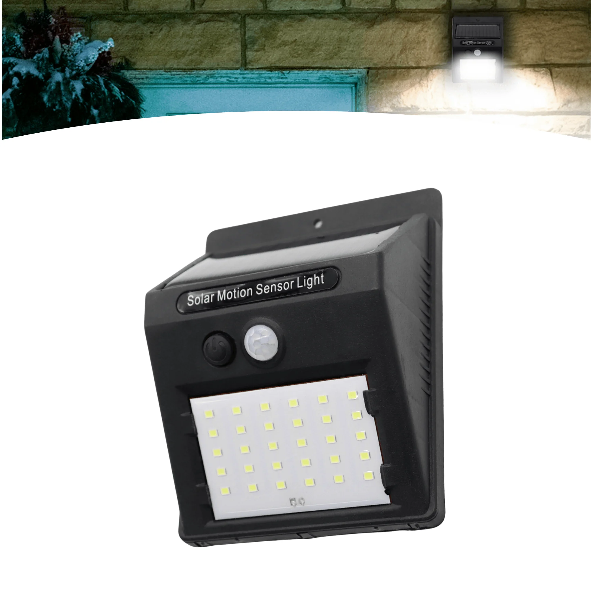 Luminária Solar com Sensor de Presença 30 LEDs para Área Externa