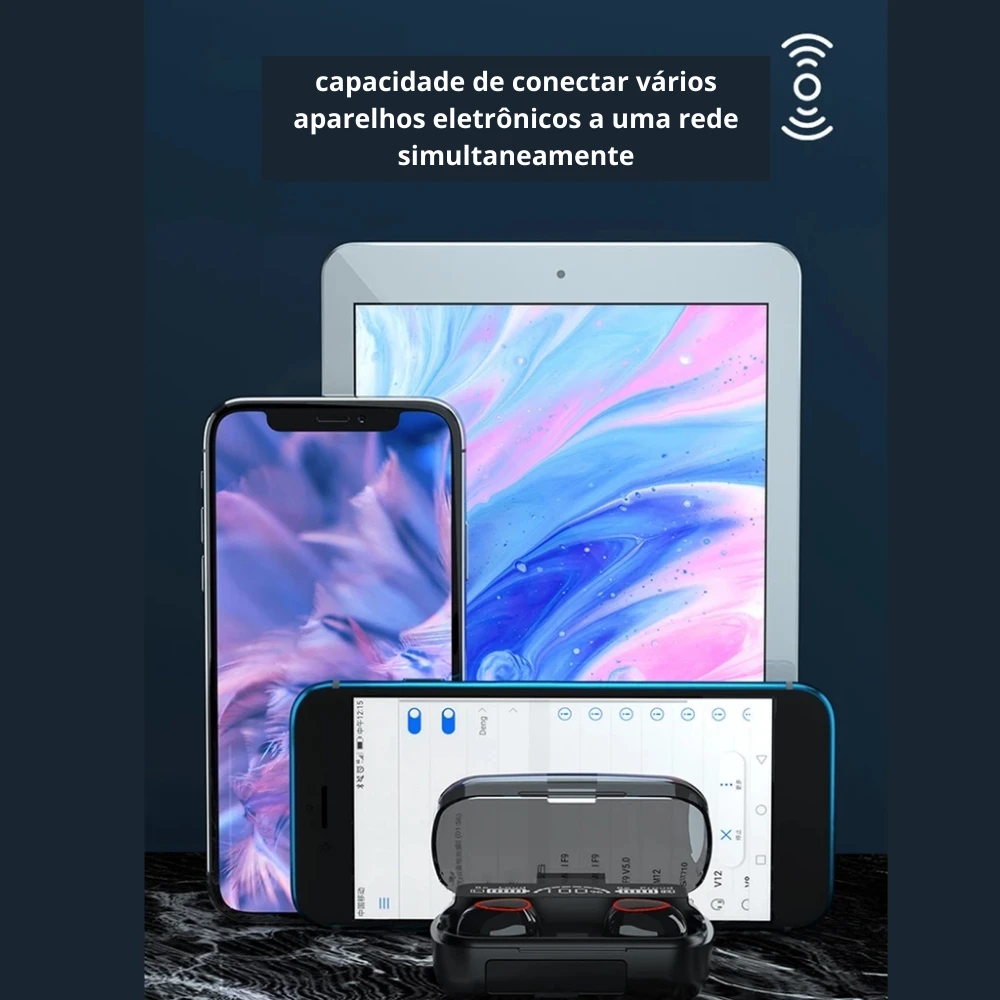 Fone Bluetooth TWS 5.1 com Display LED e Estojo Recarregável - Imagem 4