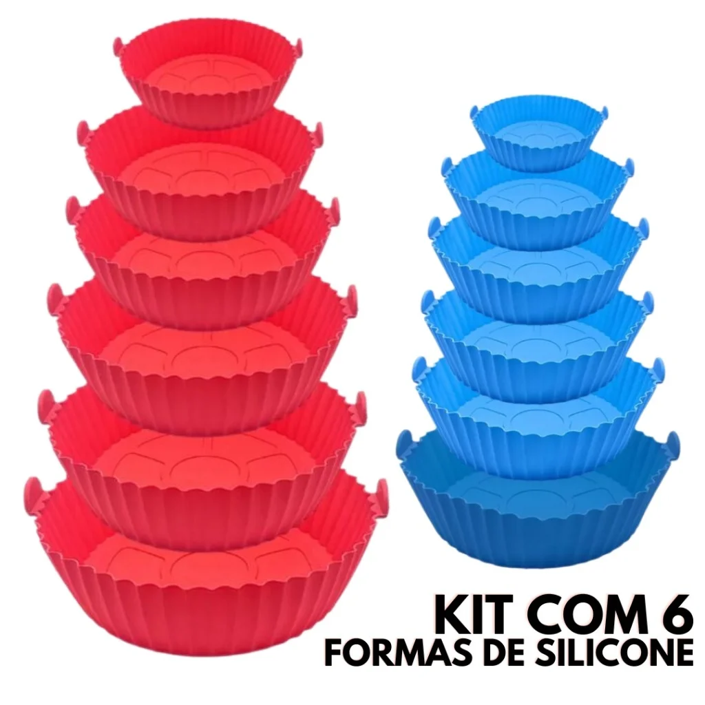 Formas de Silicone para Air Fryer Kit 6 Peças Reutilizáveis - Imagem 3