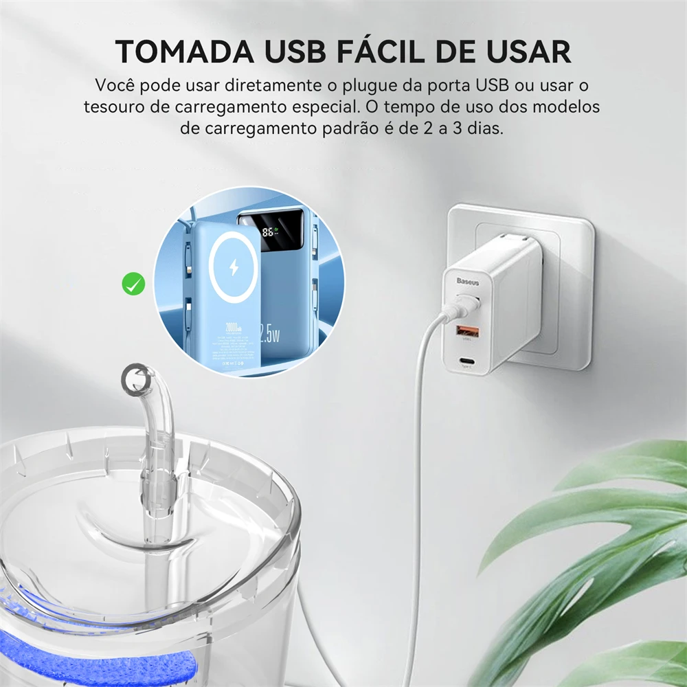 Bebedouro Automático para Gatos 2L com LED e Água Corrente - Imagem 6