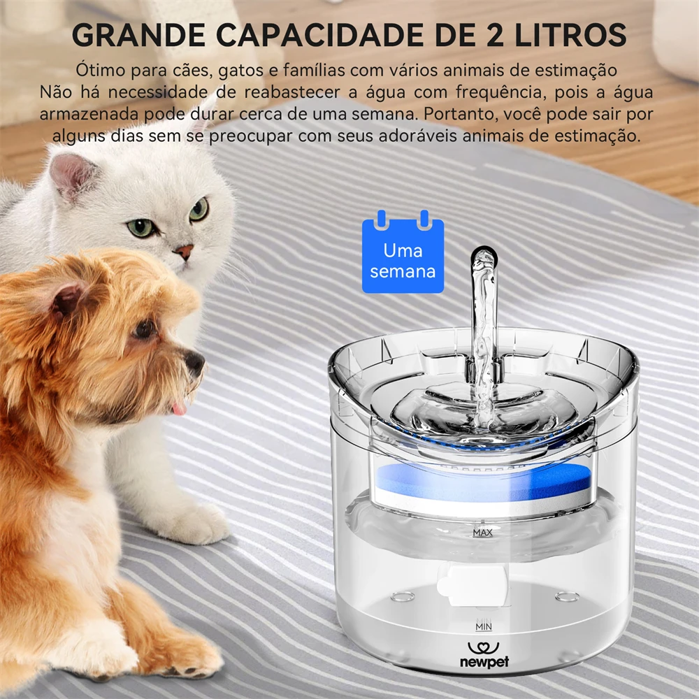 Bebedouro Automático para Gatos 2L com LED e Água Corrente - Imagem 5