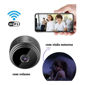 Câmera Espiã A9 Wi-Fi 1080p com Visão Noturna e Áudio — mini câmera de segurança sem fio discreta