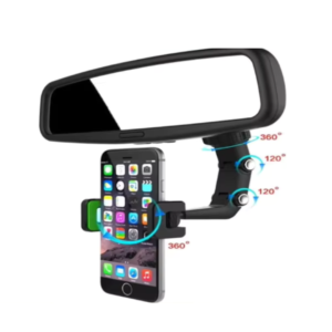 Suporte de Celular para Espelho Retrovisor — ajuste 360°, firme e multifunciona